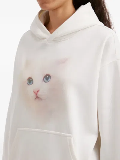 Tout A Coup Kangaroo-pocket Hoodie In White