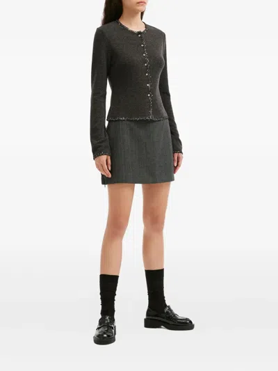 B+ab Button-embellished Cardigan In Gray