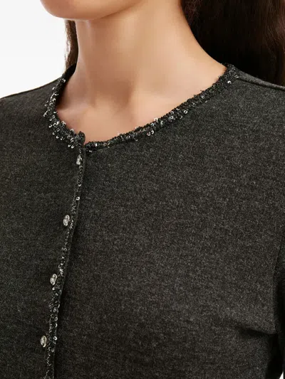 B+ab Button-embellished Cardigan In Gray