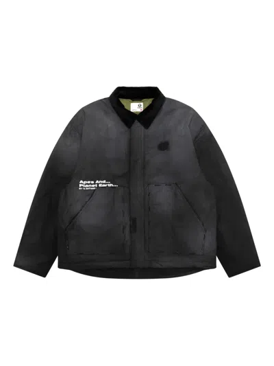 Aape By A Bathing Ape Corduroy-collar Jacket In Black