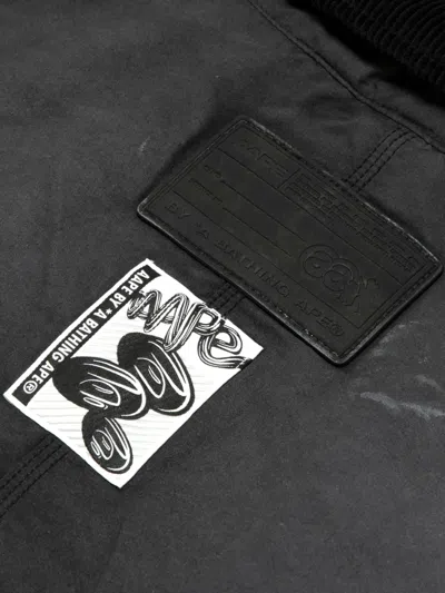 Aape By A Bathing Ape Corduroy-collar Jacket In Black