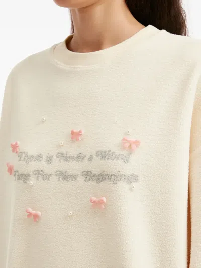 B+ab Bow-embellished Sweater In Neutral