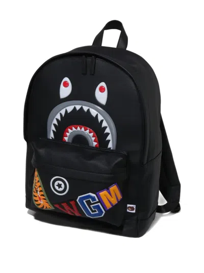 A Bathing Ape Shark-graphic Backpack In Black