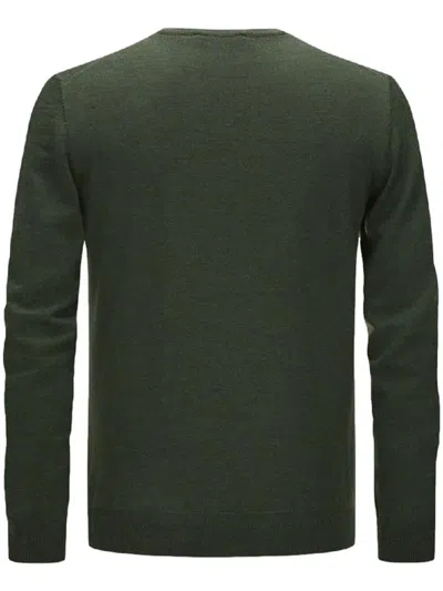 Gran Sasso Black Wool Paracollo Sweater In Green