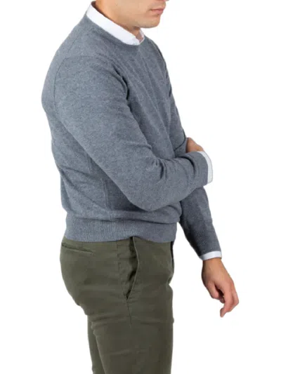 Gran Sasso Grey Wool Blend Paracollo Sweater In Blue