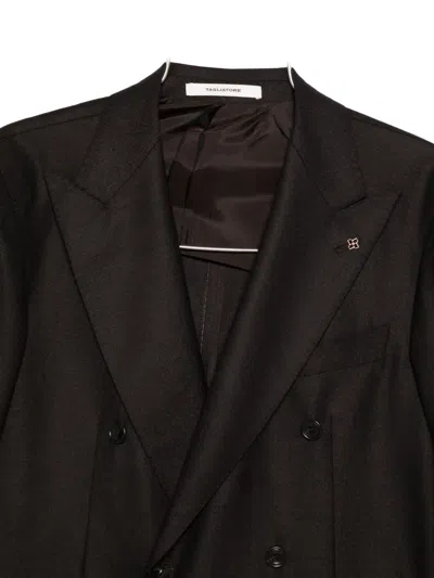 Tagliatore Double-breasted Blazer In Brown