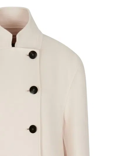 Giorgio Armani Double-breasted Coat In Neutral