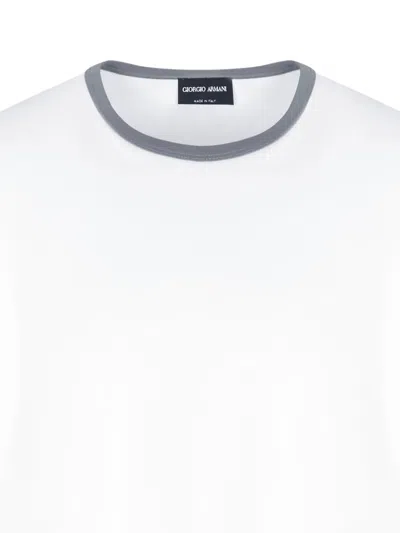 Giorgio Armani Crew-neck Organic Cotton T-shirt In White