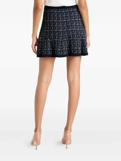 Cinq À Sept Ainara Button Check-pattern Mini Skirt In Blue