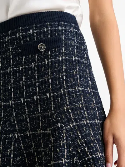 Cinq À Sept Ainara Button Check-pattern Mini Skirt In Blue