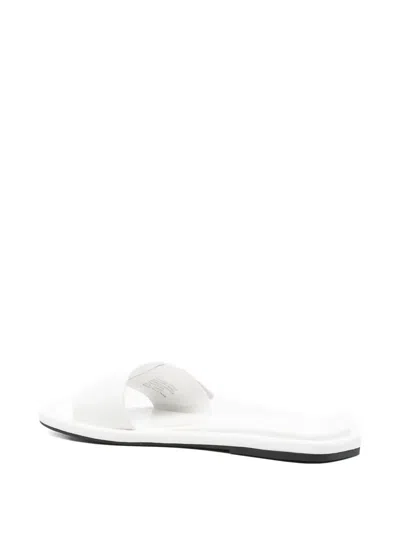 Tory Burch Logo-plaque Sandals In White