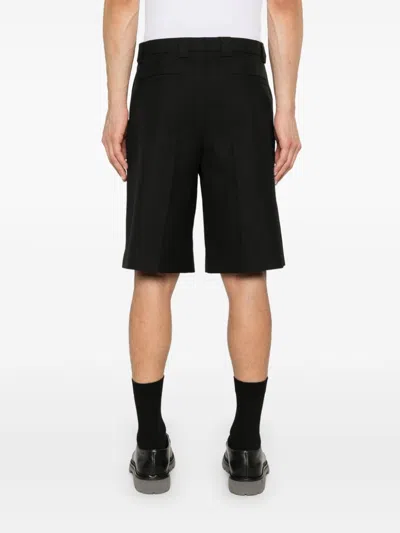 Gucci Black Bermuda Shorts With Web Detail In Wool Man In Black