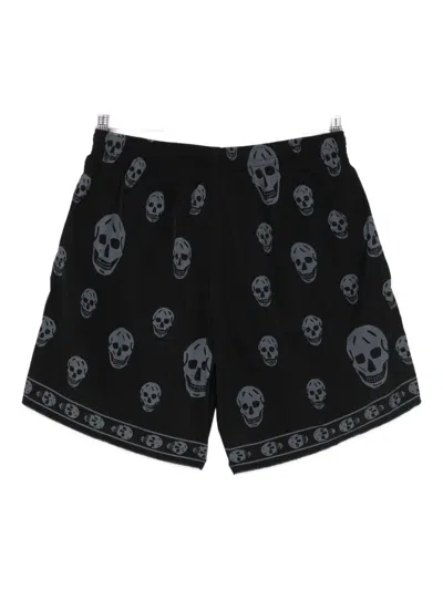 Alexander Mcqueen Skull-print Swim Shorts In Black