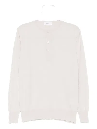 Lardini Minimalist Knit Sweater With Timeless Silhouette In White