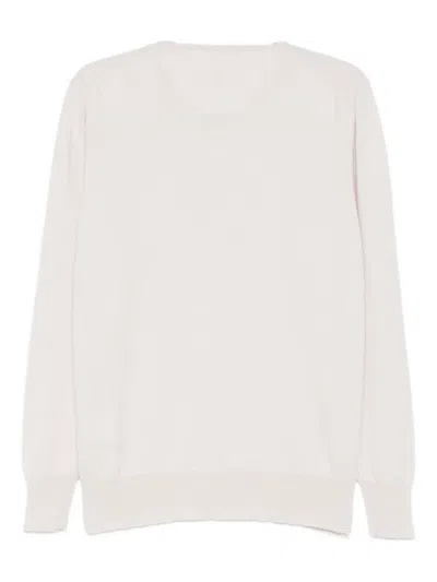 Lardini Minimalist Knit Sweater With Timeless Silhouette In White