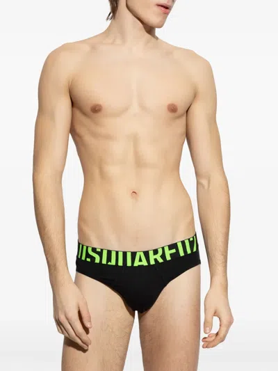 Dsquared2 Logo-waistband Briefs In Black