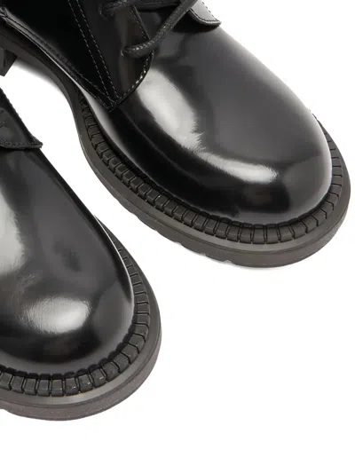 Casadei 30mm Wizzard Lace-up Leather Boots In Black