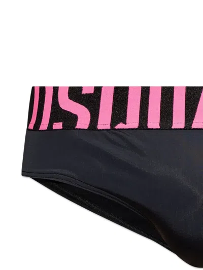 Dsquared2 Logo-waistband Swim Trunks In Black