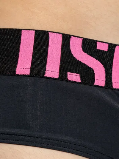 Dsquared2 Logo-waistband Swim Trunks In Black