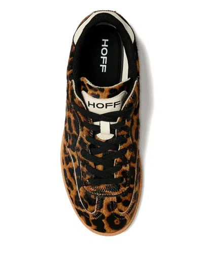 Hoff Womens Alley Leopard Pony Hair Leather Trainers In Animal Print