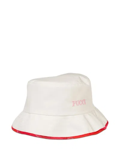 Pucci Junior Embroidered-logo Hat In Brown