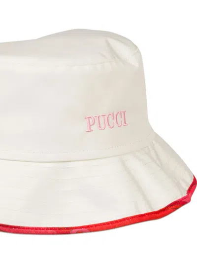 Pucci Junior Embroidered-logo Hat In Brown