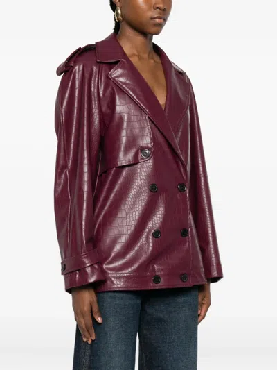 双排扣皮质夹克