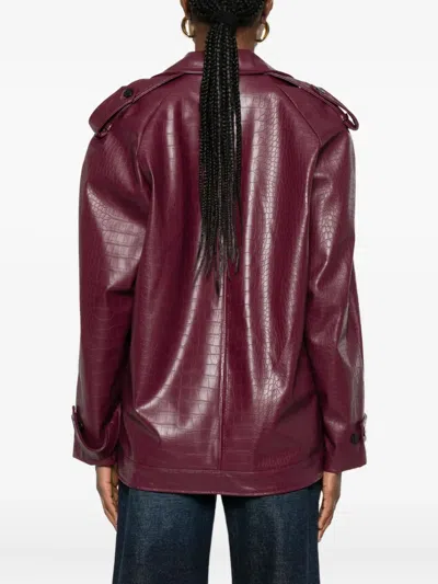 双排扣皮质夹克