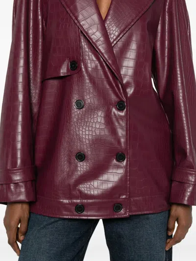 双排扣皮质夹克