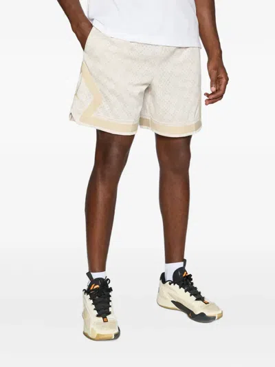 Jordan Printed Drawstring Track Shorts In Neutral