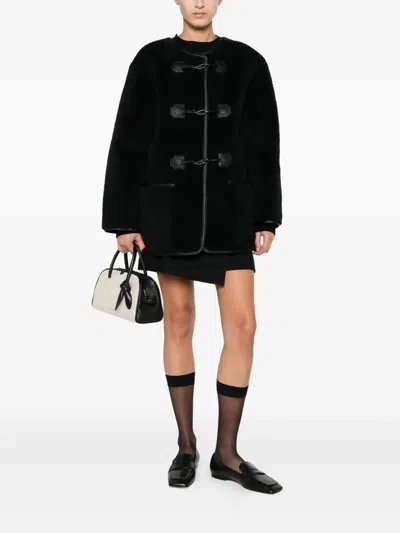 Dunst Black Shearling-effect Fabric Jacket In Black