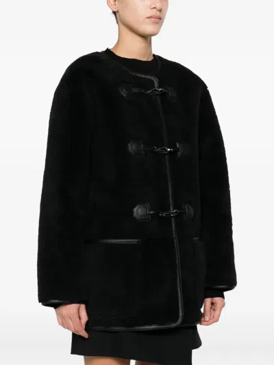 Dunst Black Shearling-effect Fabric Jacket In Black