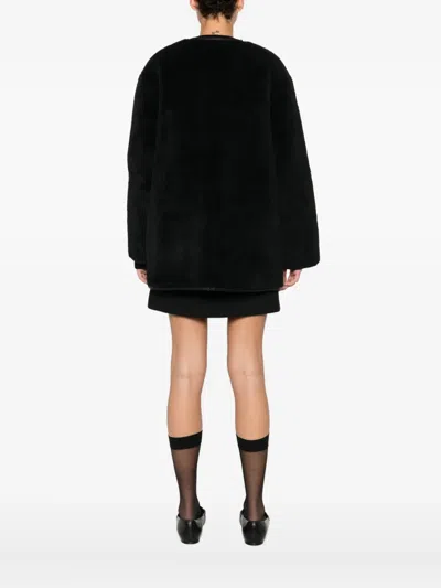 Dunst Black Shearling-effect Fabric Jacket In Black