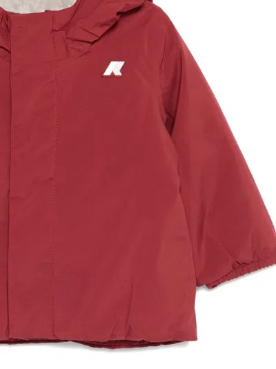 K-way Hooded Logo-patch Jacket In Red