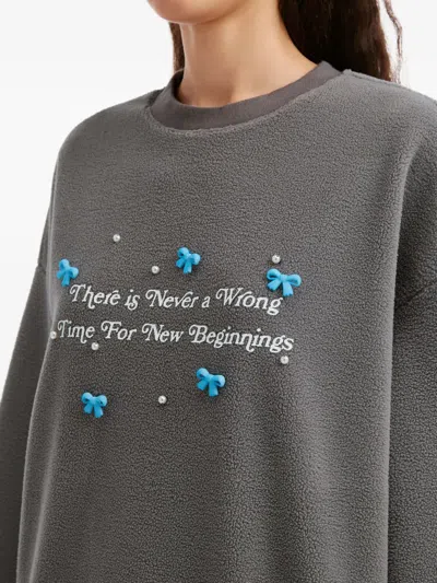 B+ab Bow-appliqué Sweater In Gray