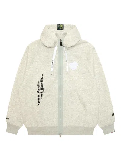 Aape By A Bathing Ape Zip-fastening Hoodie In Gray