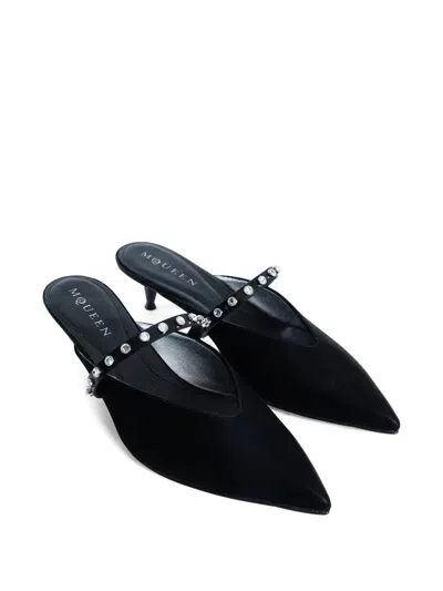 Alexander Mcqueen Mcqueen Stud Pointed Toe Mary Jane Mule In Black