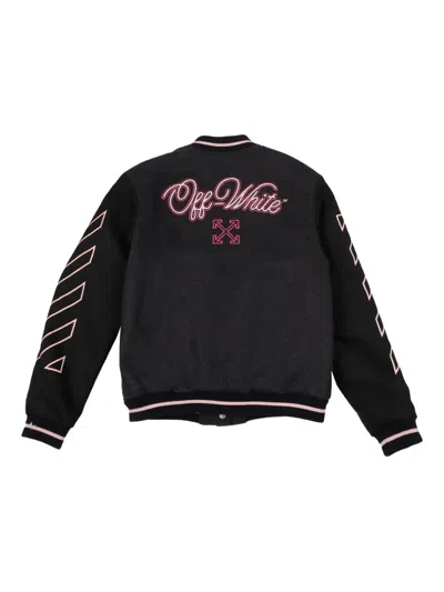 Off-white Patch Varsity Jacket In Black