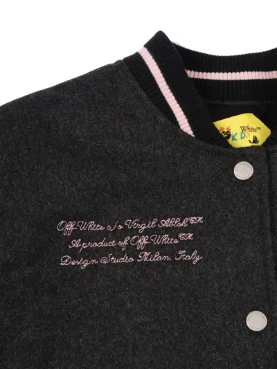 Off-white Patch Varsity Jacket In Black