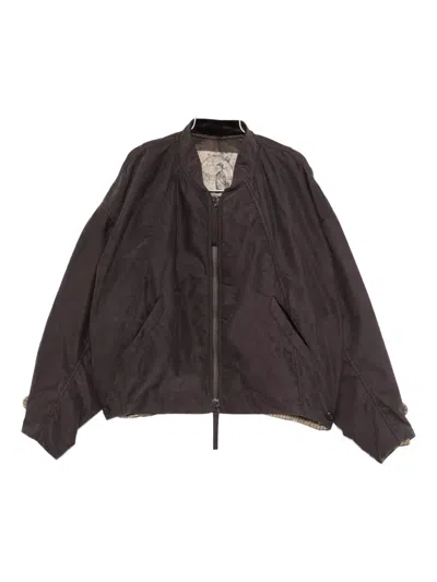 Ziggy Chen Zip-up Bomber Jacket In Brown