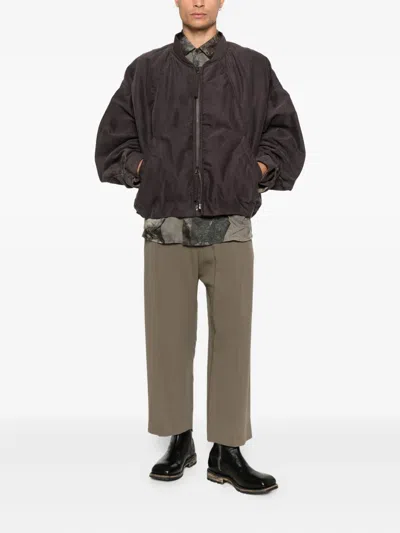 Ziggy Chen Zip-up Bomber Jacket In Brown