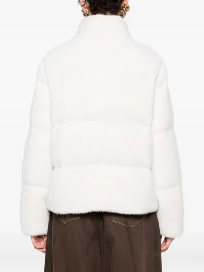 Moncler Zip-fastening Padded Jacket In White