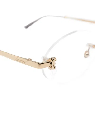 Cartier Oval-frame Glasses In Yellow