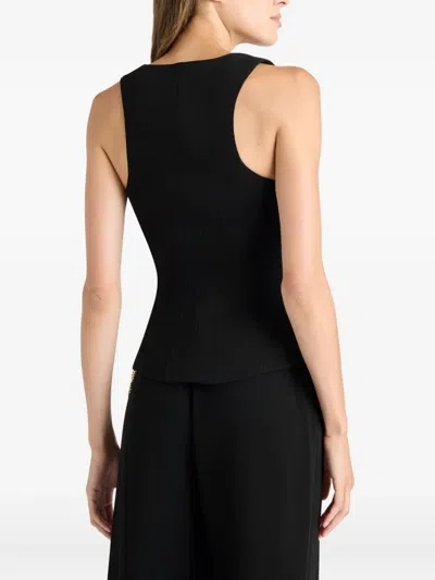 Cinq À Sept Cinq A Sept Aliana Brooch Trim Top In Black