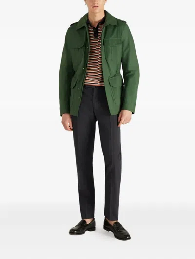 Incotex Blue Cotton Wool Trousers In Blue