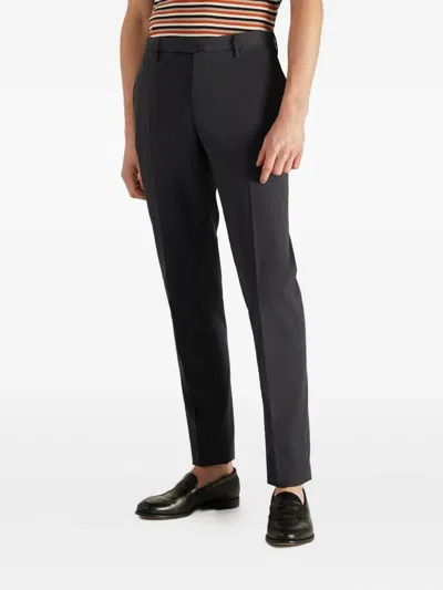 Incotex Blue Cotton Wool Trousers In Blue