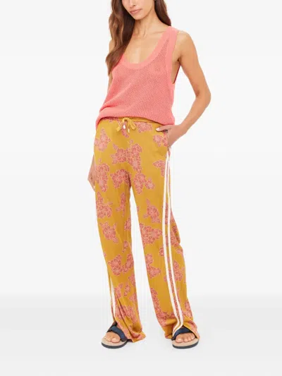 The Upside Fantasy Roma Floral-stripe Trousers In Multi
