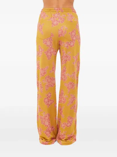 The Upside Fantasy Roma Floral-stripe Trousers In Multi
