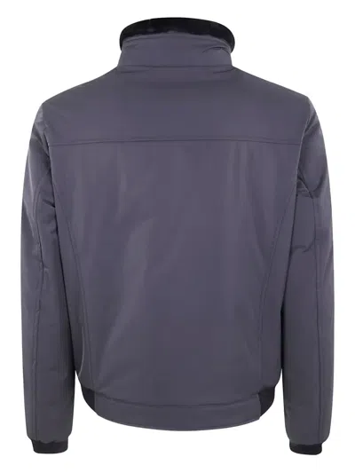 Moorer High Collar Long Sleeve Jacket In Gray