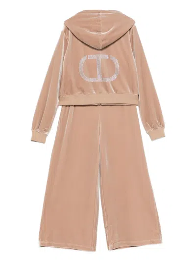 Twinset Logo-embellished Tracksuit In Neutral